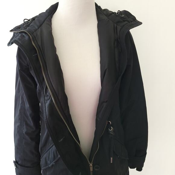Athleta Primaloft Peak Parka Black Hooded Zippered Pockets Women XXS - Picture 7 of 15